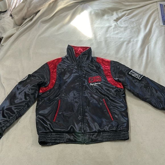 Pepe Jeans Jackets & Blazers - Vintage 1990s Reversible Pepe Jeans Jacket Size M. Red, White & Charcoal Gray.